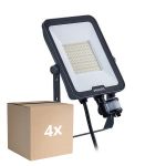 Mehrfachpackung 4x Philips LED-Scheinwerfer Ledinaire BVP167 50W 6000lm 110D - 830-840-865 CCT | IP65 - Bewegungs- und Lichtsensor - Symmetrisch